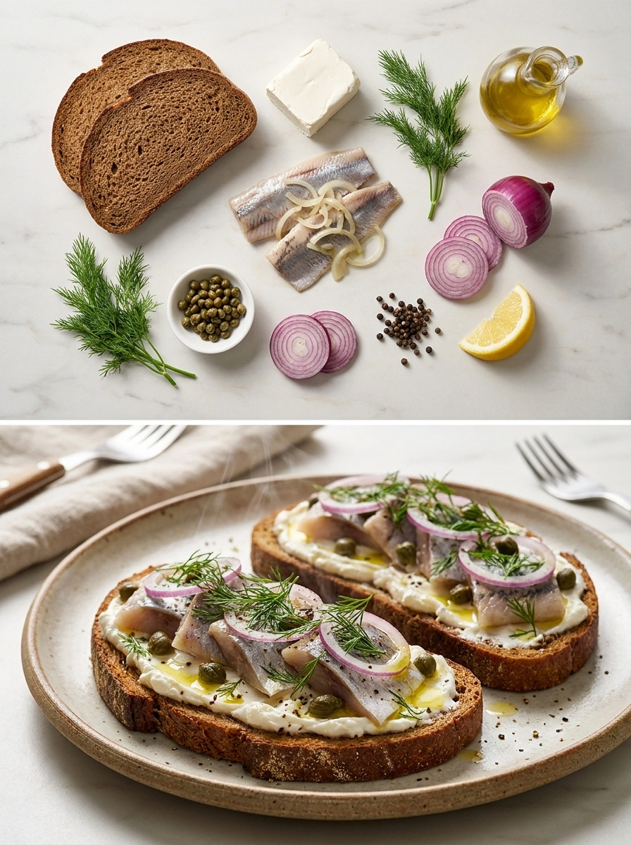 Cured Herring Cream Cheese Toast